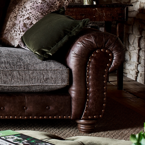 leather and fabric armchairs