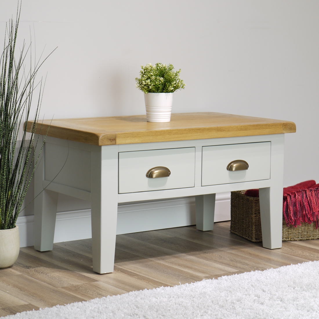 Cream and oak store coffee table