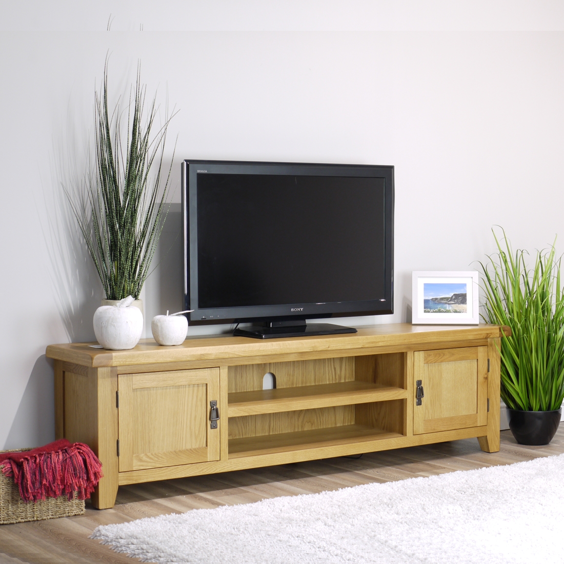 Oak large tv deals stand