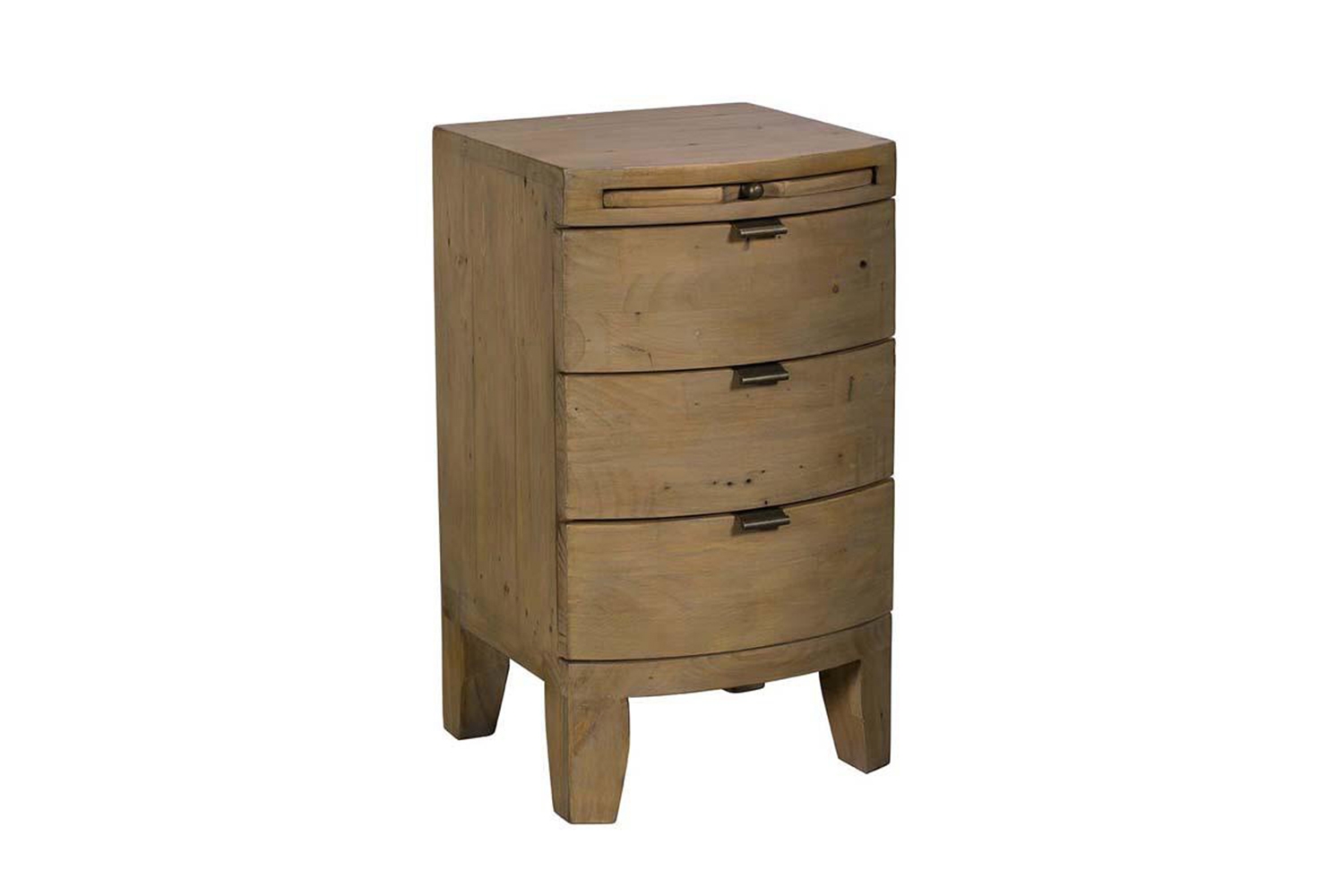 Barbados Reclaimed Wood 3 Drawer Bedside Table - Bermuda - Furniture World