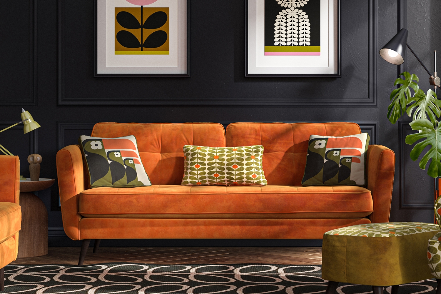 Orla Kiely Ivy Large Sofa, Glyde  Sofas - Living Room - Furniture World