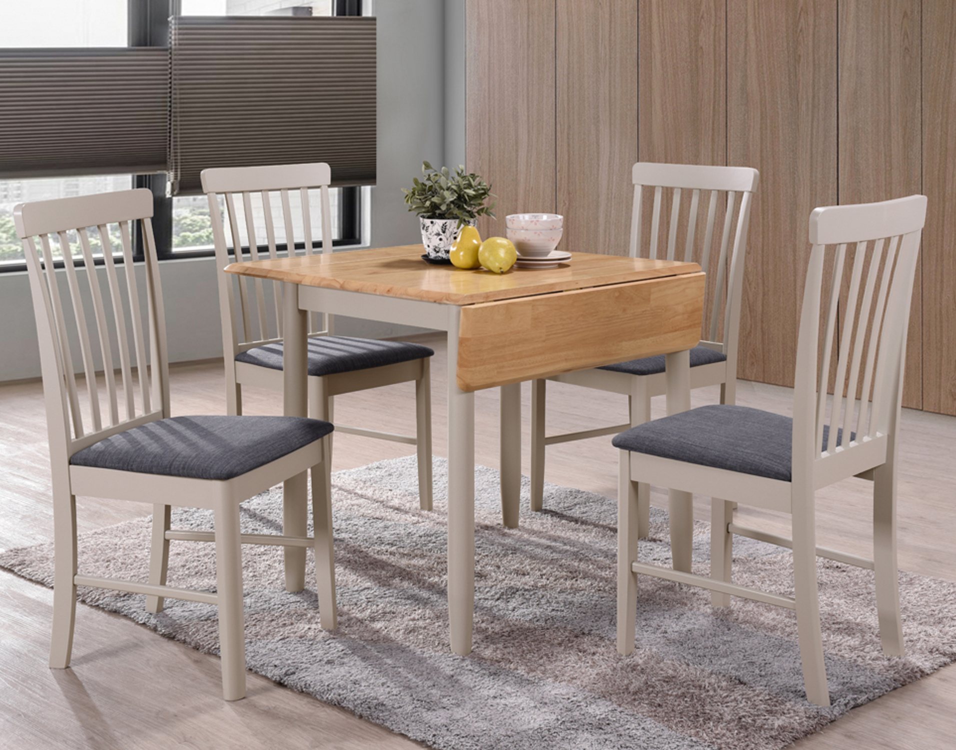 Alaska Painted Compact Square Drop Leaf Dining Table - Furniture World