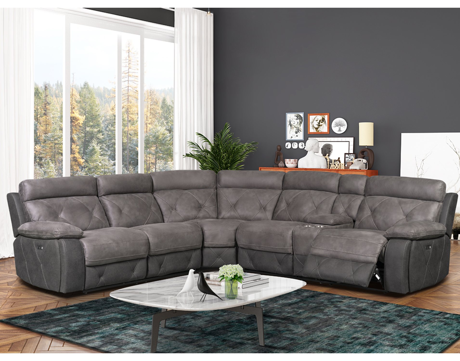 Hayden Park Sofas Phoenix Large Electric Reclining Corner Sofa Group 