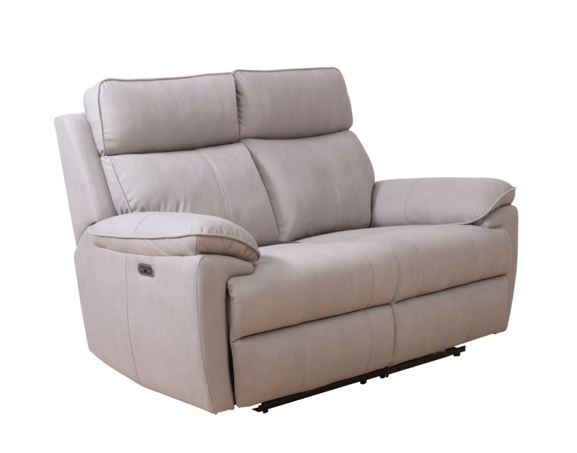 taupe leather air 3 seater double recliner sofa