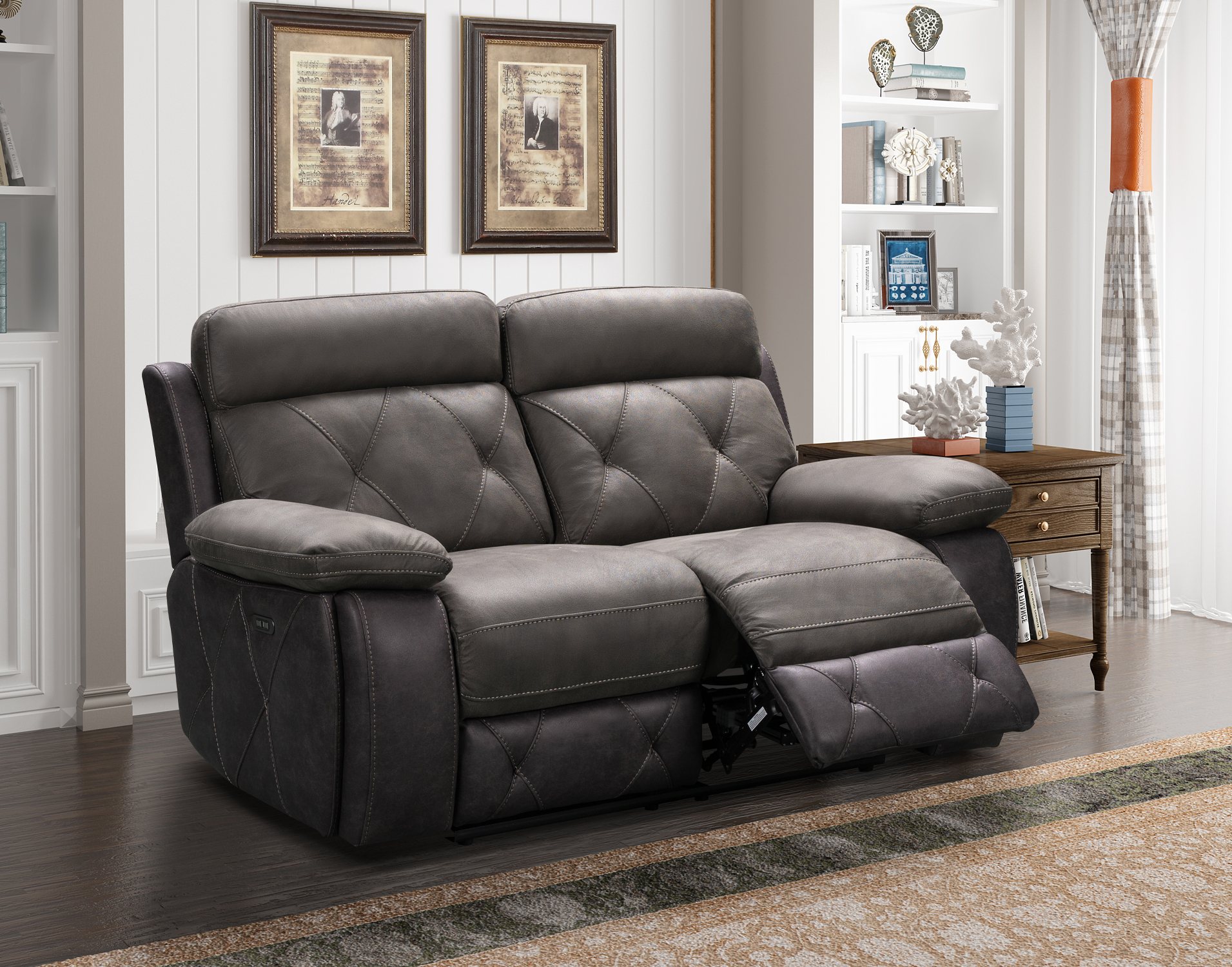 Phoenix 2 Seater Power Recliner Sofa In Grey Furniture World 9382