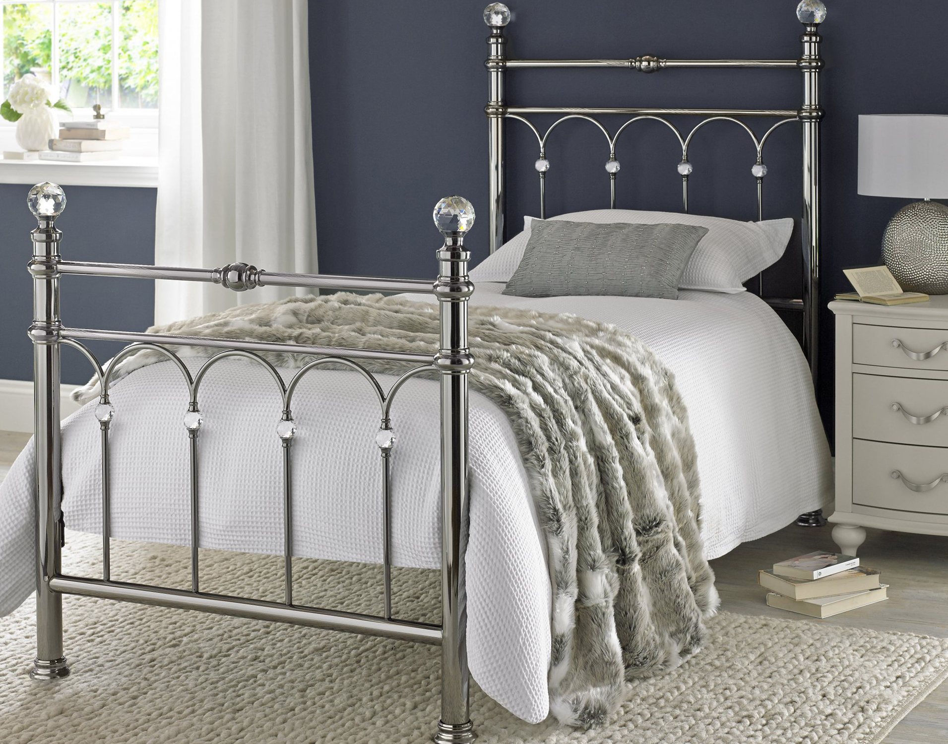 Kylie Metal Headboard In Antique Nickel Finish Furniture World   6902 7072 