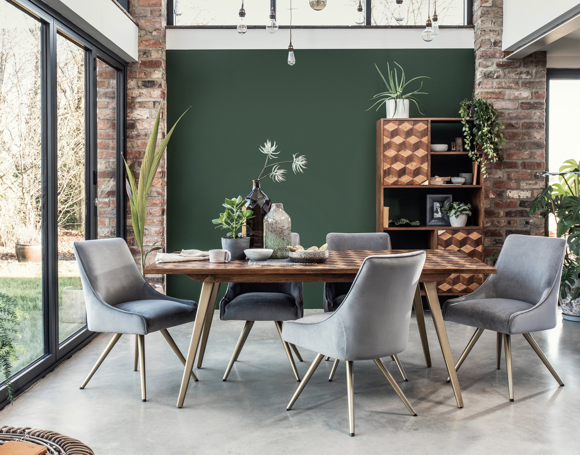 Geometric Mango Wood 180cm Dining Table - Boxer - Furniture World