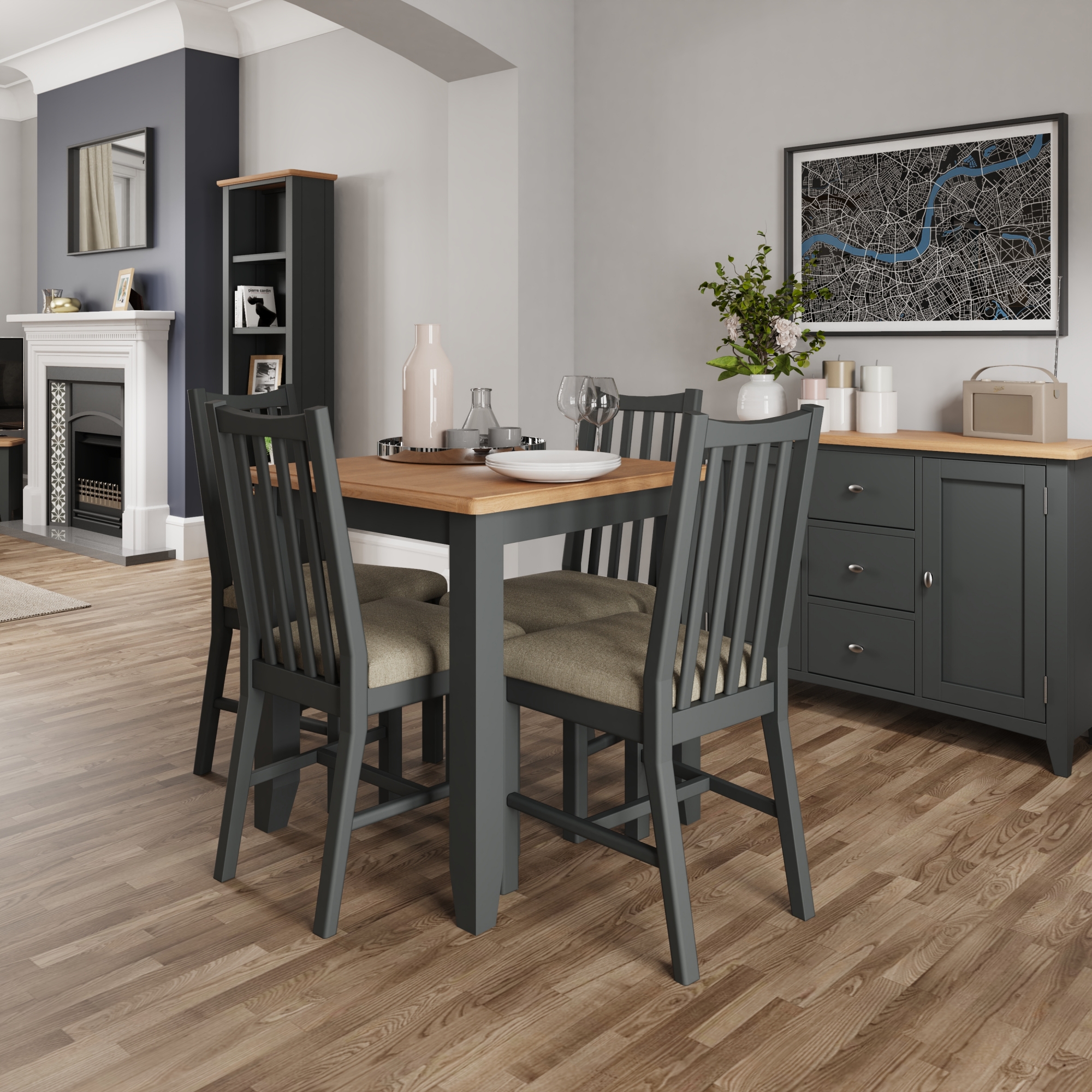 grey and oak dining table