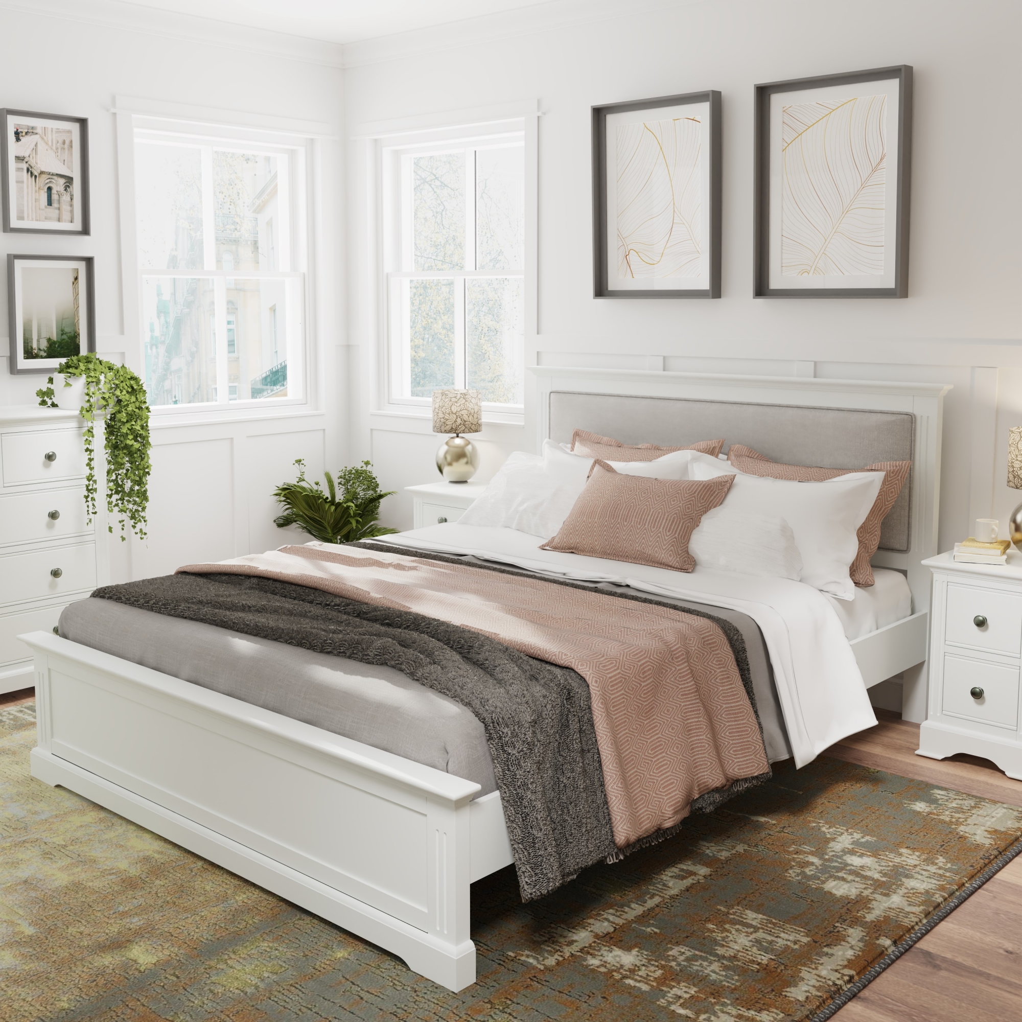 Oak City - Cotswold White Bedframe - Furniture World