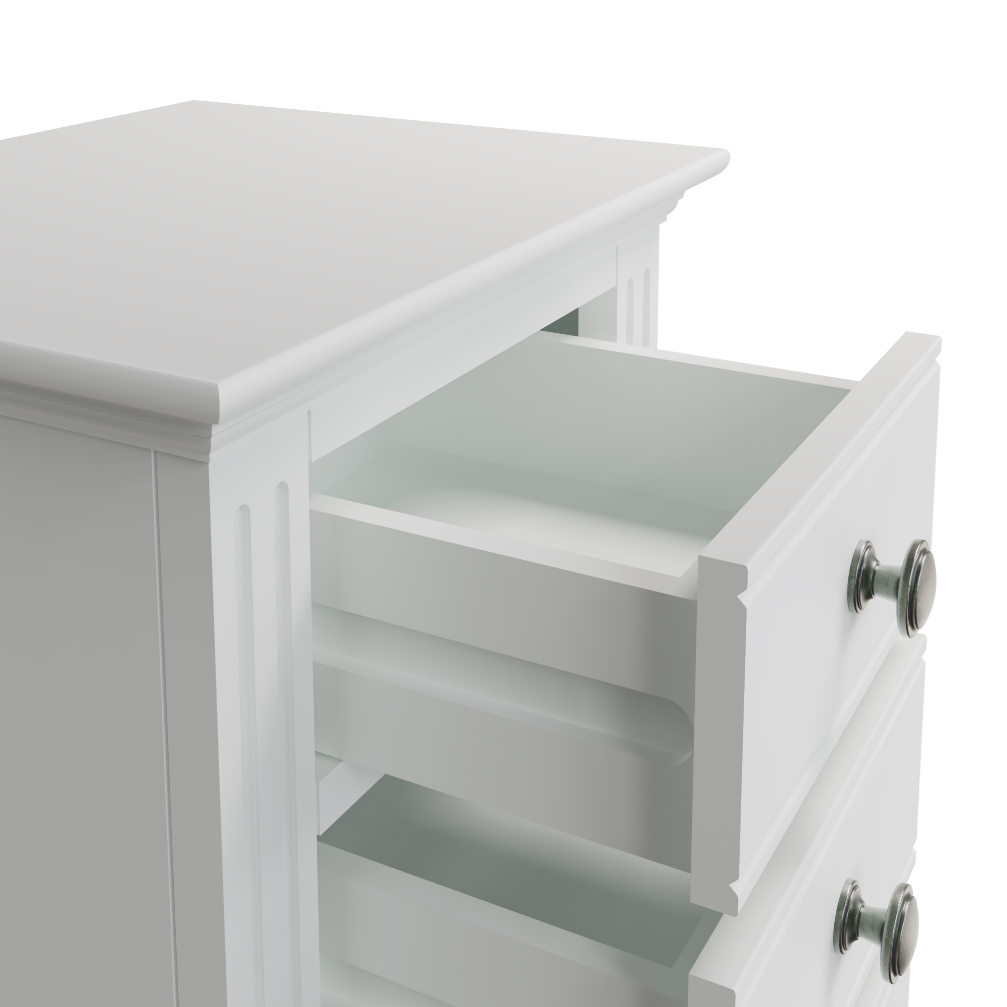 Oak City - Cotswold White Large Bedside Table - Furniture World