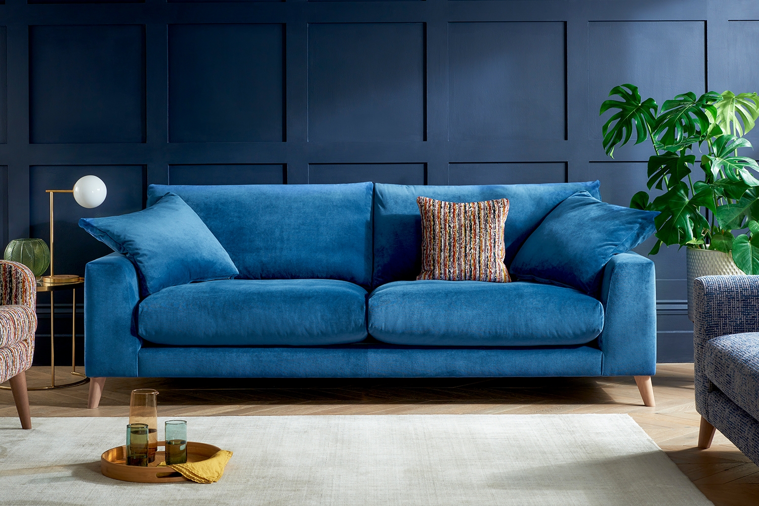 Blue green store couch