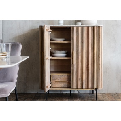 Reed Mango Wood & Marble Highboard Reed Mango Wood & Marble Highboard