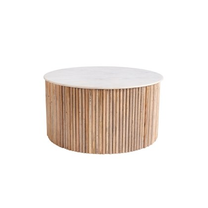 Reed Mango Wood & Marble Coffee Table Reed Mango Wood & Marble Coffee Table