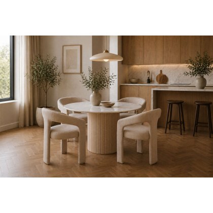 Reed Mango Wood & Marble 120cm Round Dining Table Reed Mango Wood & Marble 120cm Round Dining Table