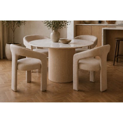Reed Mango Wood & Marble 120cm Round Dining Table Reed Mango Wood & Marble 120cm Round Dining Table