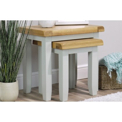 Cotswold Grey Painted Oak Nest Of Tables Cotswold Grey Painted Oak Nest Of Tables