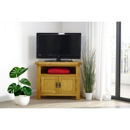 Cotswold RusticOak Corner TV Stand Cotswold RusticOak Corner TV Stand
