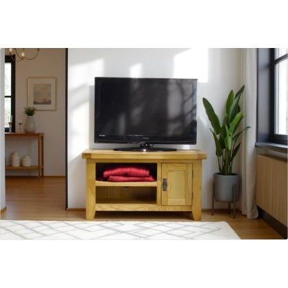 Cotswold Rustic Oak Small TV Stand 91cm Wide Cotswold Rustic Oak Small TV Stand 91cm Wide