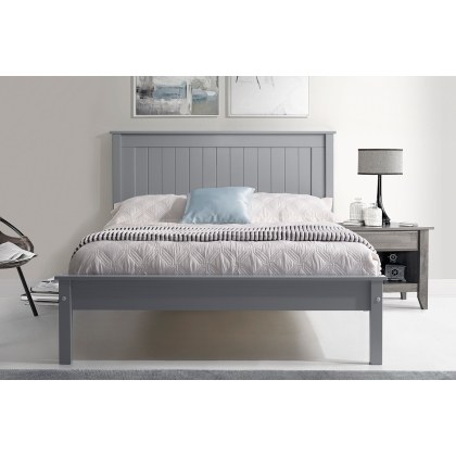 Taurean Low Footend Wood Bed in Grey Taurean Low Footend Wood Bed in Grey
