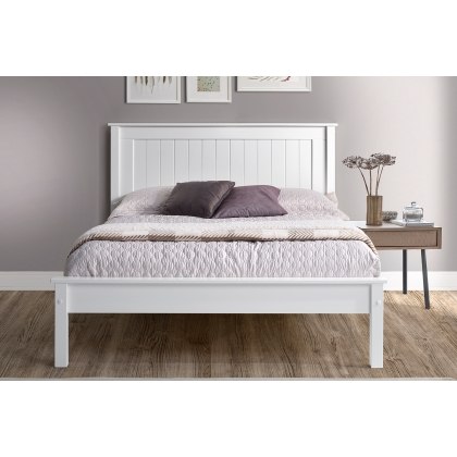 Taurean Low Footend Wood Bed in White Taurean Low Footend Wood Bed in White