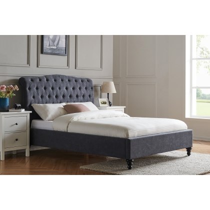 Rosalie Fabric Bed Frame in Dark Grey Rosalie Fabric Bed Frame in Dark Grey