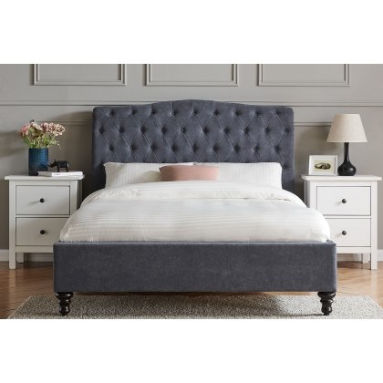Rosalie Fabric Bed Frame in Dark Grey Rosalie Fabric Bed Frame in Dark Grey