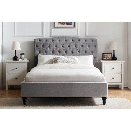 Rosalie Fabric Bed Frame in Light Grey Rosalie Fabric Bed Frame in Light Grey