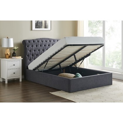Rosalie Fabric Ottoman Storage Bed Frame in Dark Grey Rosalie Fabric Ottoman Storage Bed Frame in Dark Grey