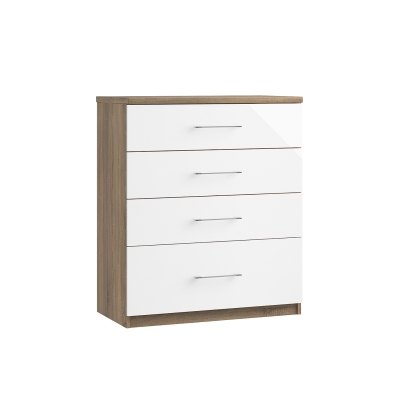 Calgary High-Gloss 4 Drawer Chest of Drawers with Deep Drawer Calgary High-Gloss 4 Drawer Chest of Drawers with Deep Drawer