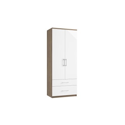 Calgary High-Gloss Double Wardrobe with Drawers Calgary High-Gloss Double Wardrobe with Drawers