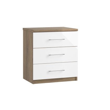 Calgary High-Gloss 3 Drawer Midi Chest of Drawers Calgary High-Gloss 3 Drawer Midi Chest of Drawers