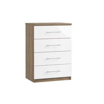 Calgary High-Gloss 4 Drawer Midi Chest of Drawers Calgary High-Gloss 4 Drawer Midi Chest of Drawers