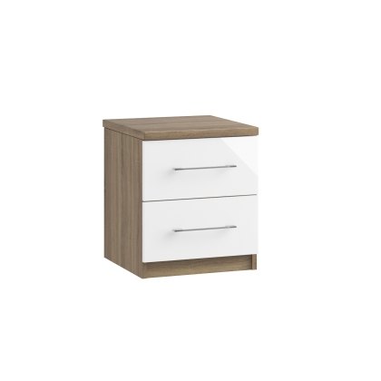 Calgary High-Gloss 2 Drawer Bedside Table Calgary High-Gloss 2 Drawer Bedside Table