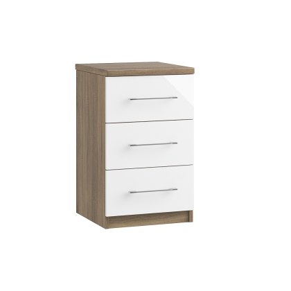 Calgary High-Gloss 3 Drawer Bedside Table Calgary High-Gloss 3 Drawer Bedside Table