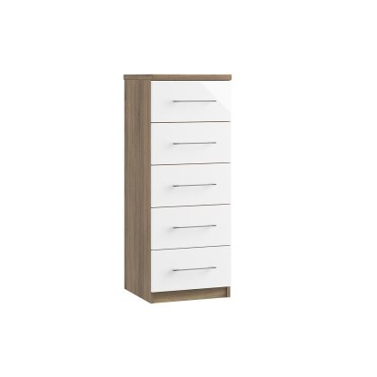 Calgary High-Gloss 5 Drawer Narrow Chest of Drawers Calgary High-Gloss 5 Drawer Narrow Chest of Drawers