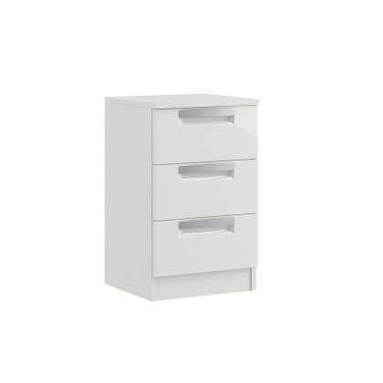 Milly High-Gloss 3 Drawer Bedside Table Milly High-Gloss 3 Drawer Bedside Table