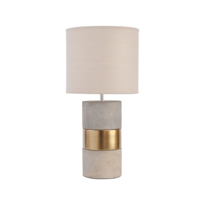 Concrete and Gold Table Lamp with Natural Shade Concrete and Gold Table Lamp with Natural Shade
