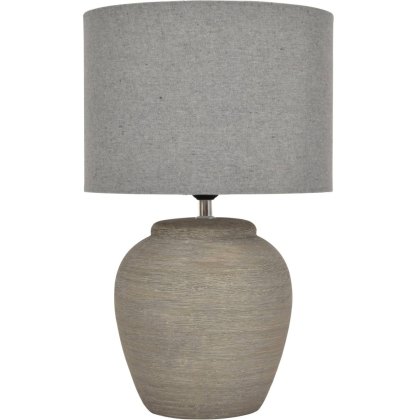 Baslow Etched Grey Large Ceramic Lamp with Shade Baslow Etched Grey Large Ceramic Lamp with Shade