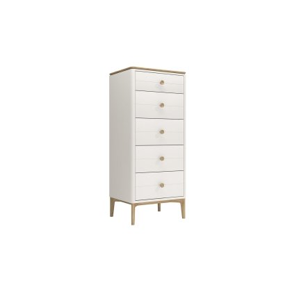 Vida Living Marlow Tall Chest of 5 Drawers in Cashmere Oak and Taupe Vida Living Marlow Tall Chest of 5 Drawers in Cashmere Oak and Taupe