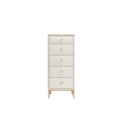Vida Living Marlow Tall Chest of 5 Drawers in Cashmere Oak and Taupe Vida Living Marlow Tall Chest of 5 Drawers in Cashmere Oak and Taupe