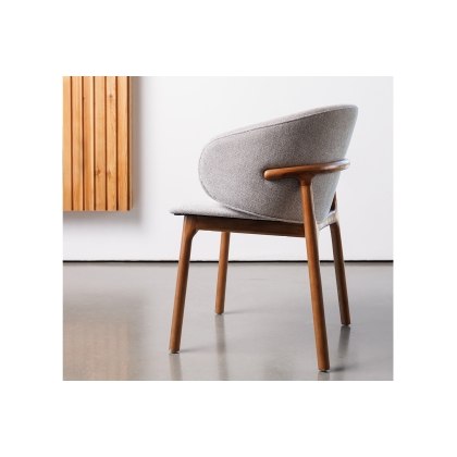 CLEARANCE - Eve Fabric Curved Dining Chair in Light Beige Cotton and Solid Ash Wood Legs (Pair) CLEARANCE - Eve Fabric Curved Dining Chair in Light Beige Cotton and Solid Ash Wood Legs (Pair)