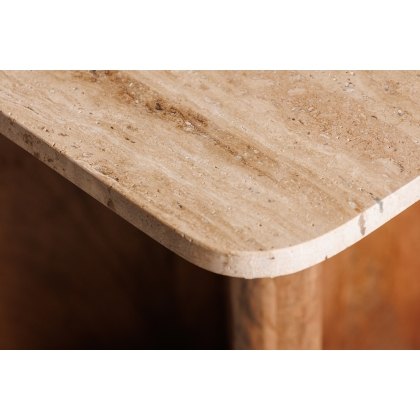Eden Mango Wood Console Table with Travertine Tops Eden Mango Wood Console Table with Travertine Tops