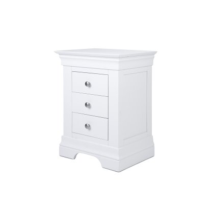 Providence Painted White 3 Drawer Bedside Table Providence Painted White 3 Drawer Bedside Table
