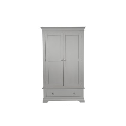 Providence Painted Grey Double Wardrobe with Storage Drawer Providence Painted Grey Double Wardrobe with Storage Drawer