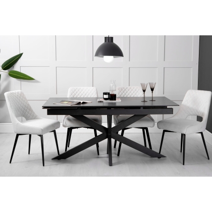 1.6m Extending Grey Sintered Stone Dining Table