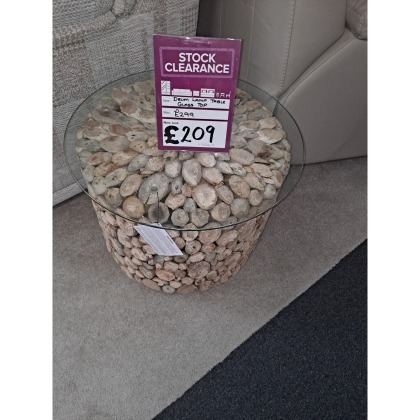 Ex-Display Plymouth - Drum Lamp Table with Glass Top Ex-Display Plymouth - Drum Lamp Table with Glass Top