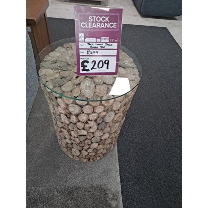 Ex-Display Plymouth - Tall Lamp Table with Glass Top Ex-Display Plymouth - Tall Lamp Table with Glass Top