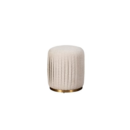 Reed Pleated Boucle Ottoman Stool Reed Pleated Boucle Ottoman Stool