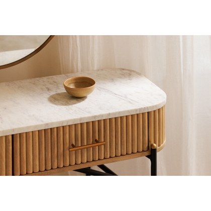 Reed Mango Wood & Marble Dressing Table Reed Mango Wood & Marble Dressing Table