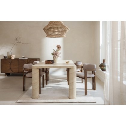 Ida Travertine Stone 150cm Dining Table with Cylindrical Legs Ida Travertine Stone 150cm Dining Table with Cylindrical Legs
